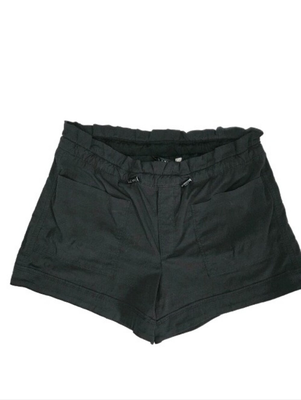 Athleta Trekkie Paperbag Shorts Womens Size 4 Black Hiking Outdoor High Waist